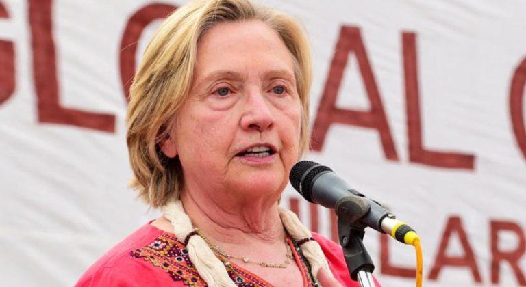 Students Protest Against Hillary Clinton's Lecture at Columbia University