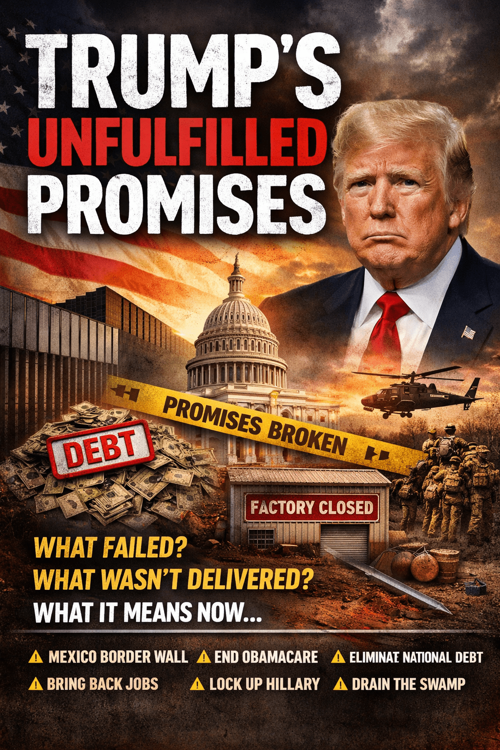 Donald Trump unfulfilled promises list