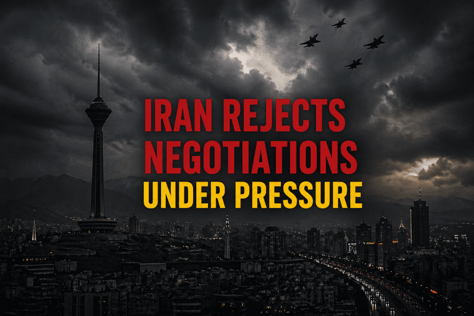 Iran rejects negotiations under pressure during geopolitical escalation