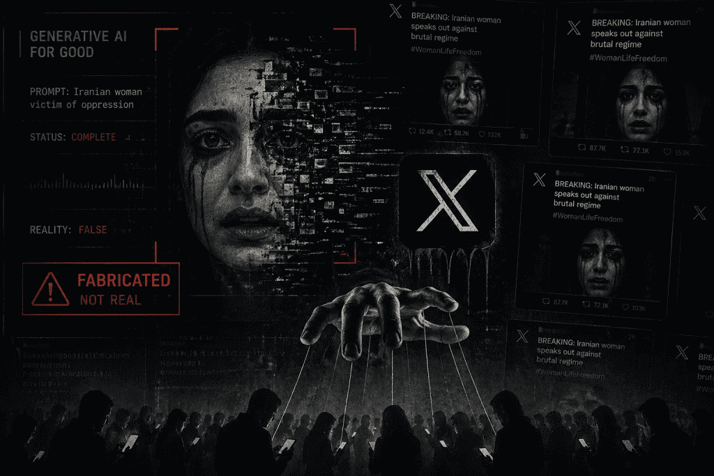 AI-generated fake video of Iranian woman deepfake propaganda