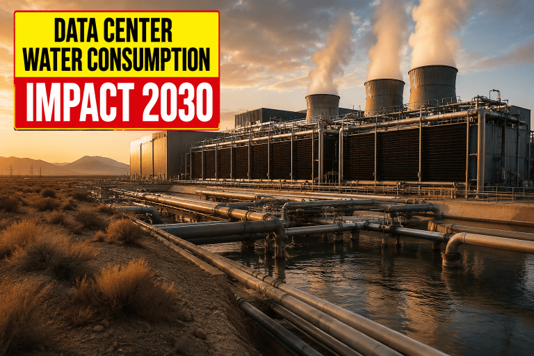 Water consumption in data centers and AI infrastructure impact on resources