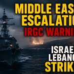 IRGC warning escalation Middle East naval tension Lebanon strikes geopolitical crisis
