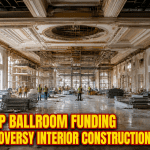 Trump ballroom funding controversy interior construction scene