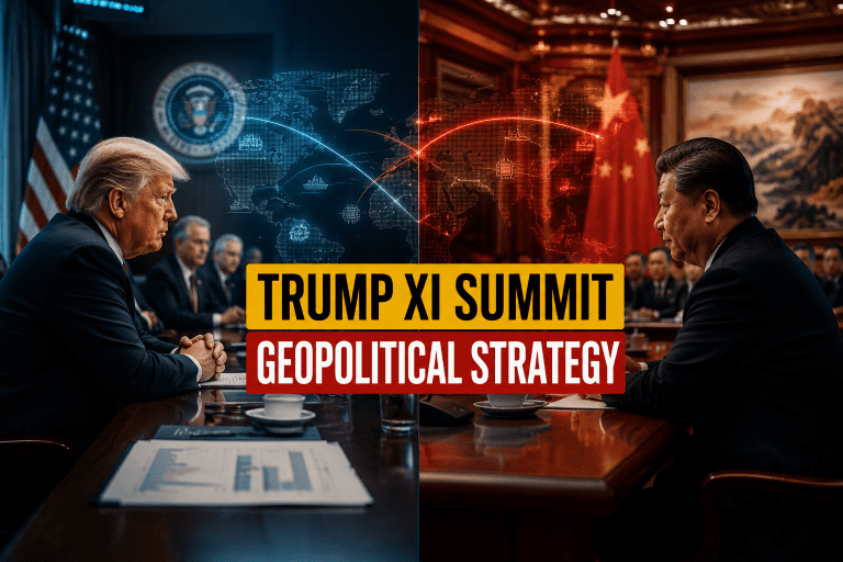 Trump Xi summit geopolitical tension trade and diplomacy visual analysis