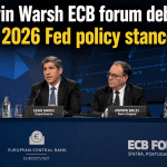 ECB forum 2026 Kevin Warsh Fed Chair global debut inflation policy no forward guidance