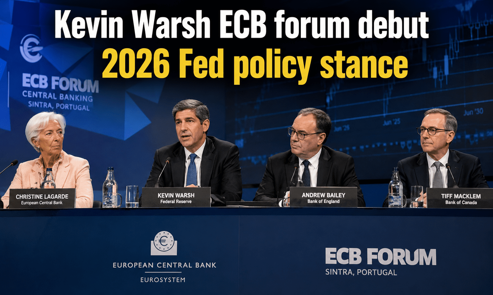 ECB forum 2026 Kevin Warsh Fed Chair global debut inflation policy no forward guidance