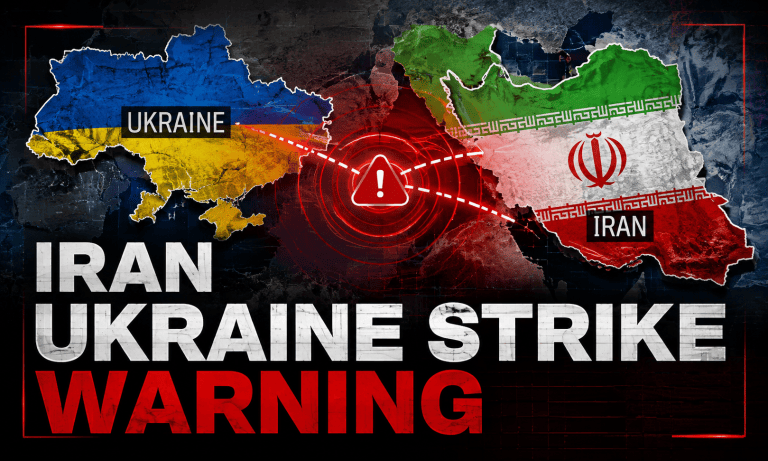 Iran Ukraine strike warning map showing geopolitical tension zones