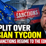 European Union flags representing the EU Russia sanctions dispute over Russian businessman Alisher Usmanov and the sanctions renewal deadline.