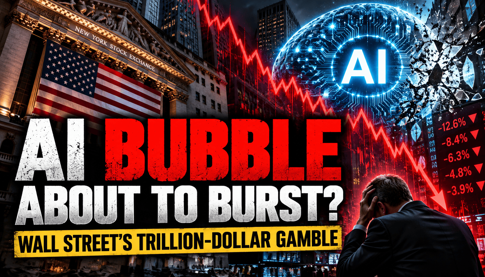Wall Street stock market decline as investors question artificial intelligence spending and the risk of an AI investment bubble.