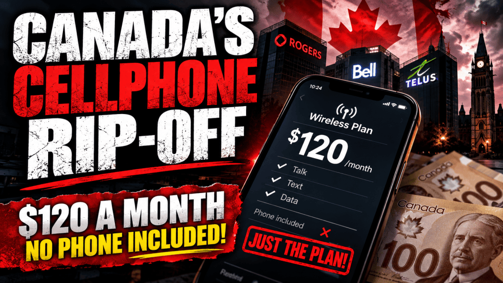 Canadian cellphone pricing controversy showing a $120 monthly wireless bill without a phone included.