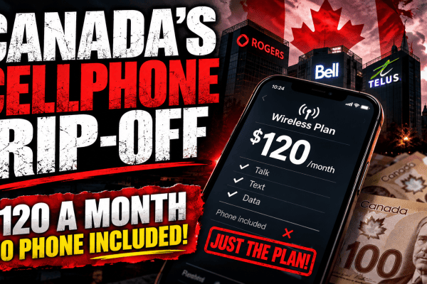 Canadian cellphone pricing controversy showing a $120 monthly wireless bill without a phone included.