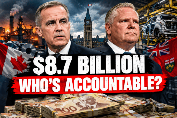Mark Carney and Doug Ford $8.7 billion Ontario industrial investment plan and taxpayer accountability