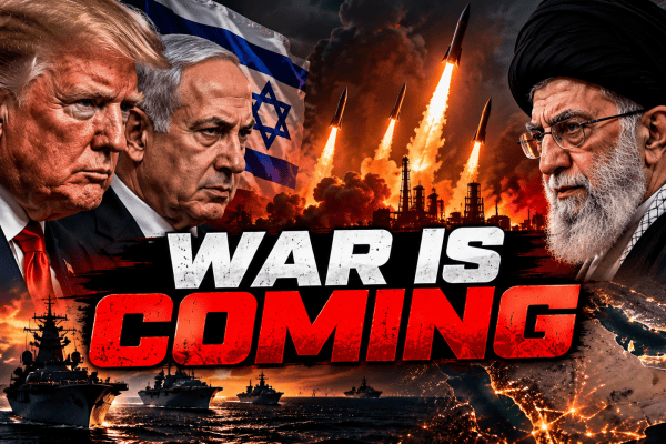 Dramatic illustration of Iran war escalation involving the United States and Israel