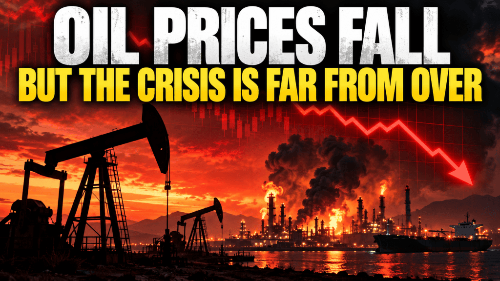 Oil prices fall amid Middle East tensions and concerns over global crude oil supplies.
