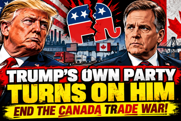 Donald Trump and Republican Senate candidate Mike Rogers amid controversy over US tariffs on Canada